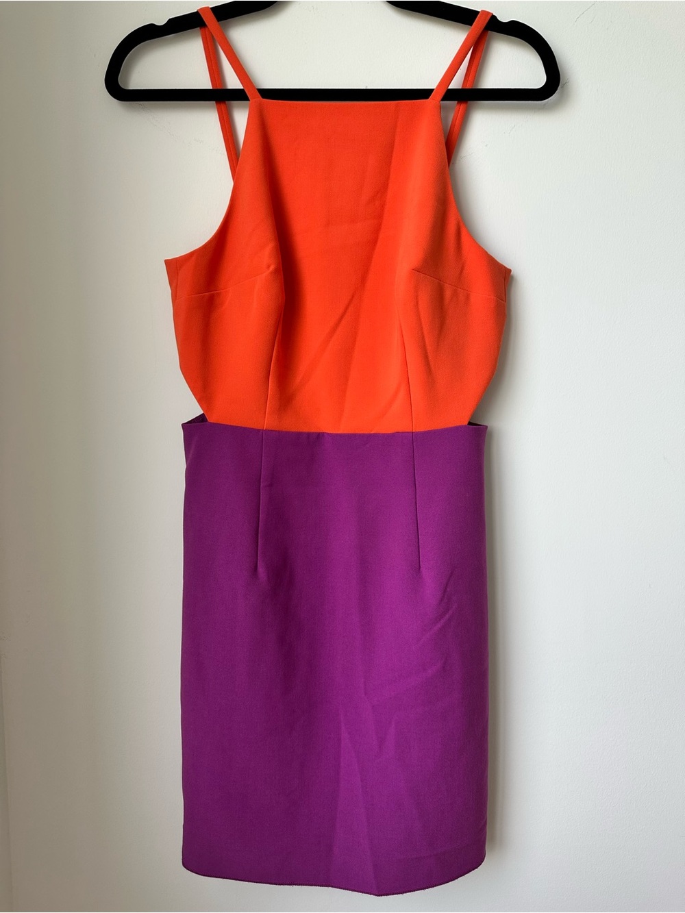 French Connection Orange and Purple Colorblock Mini Dress